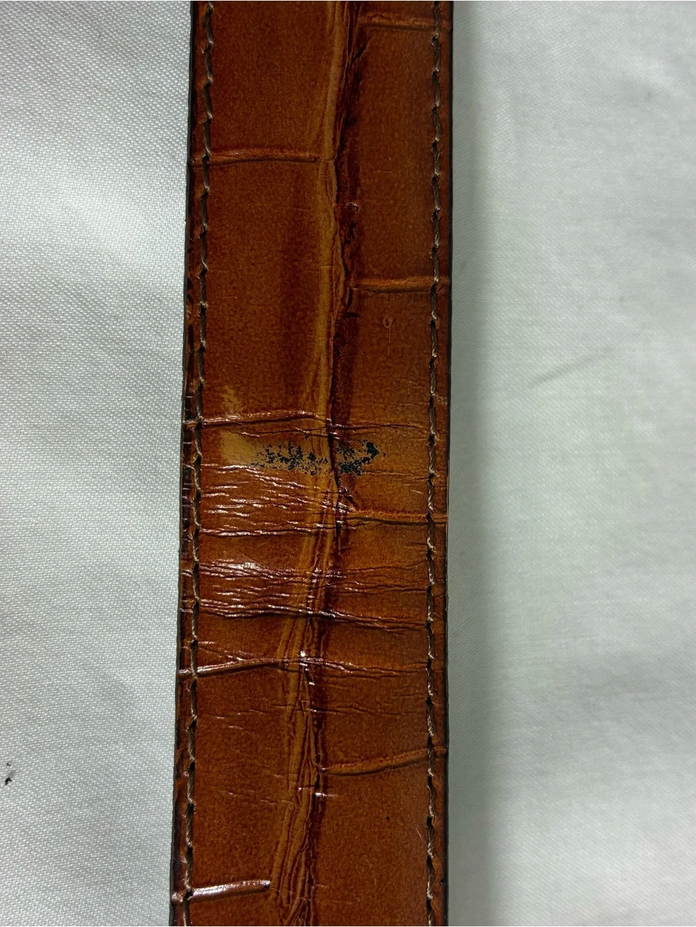 Vintage women’s belt Sz 34 full grain cowhide on split cowhide brass buckle